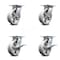 Service Caster 6 Inch V Groove Semi Steel Swivel Caster Set with Roller Bearings 2 Brakes SCC SCC-35S620-VGR-2-SLB-2 - alternate 1